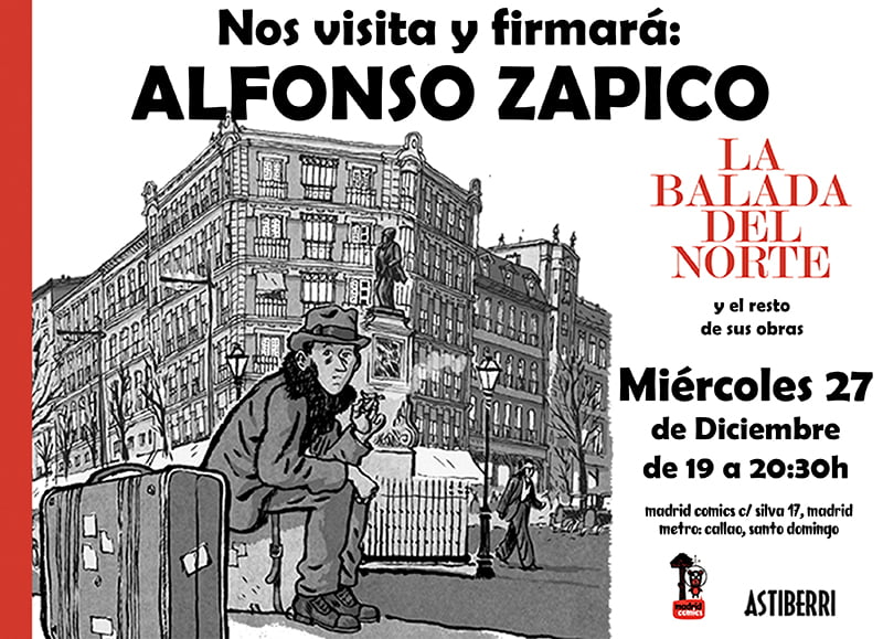 Alfonso Zapico firmará en Madrid Cómics