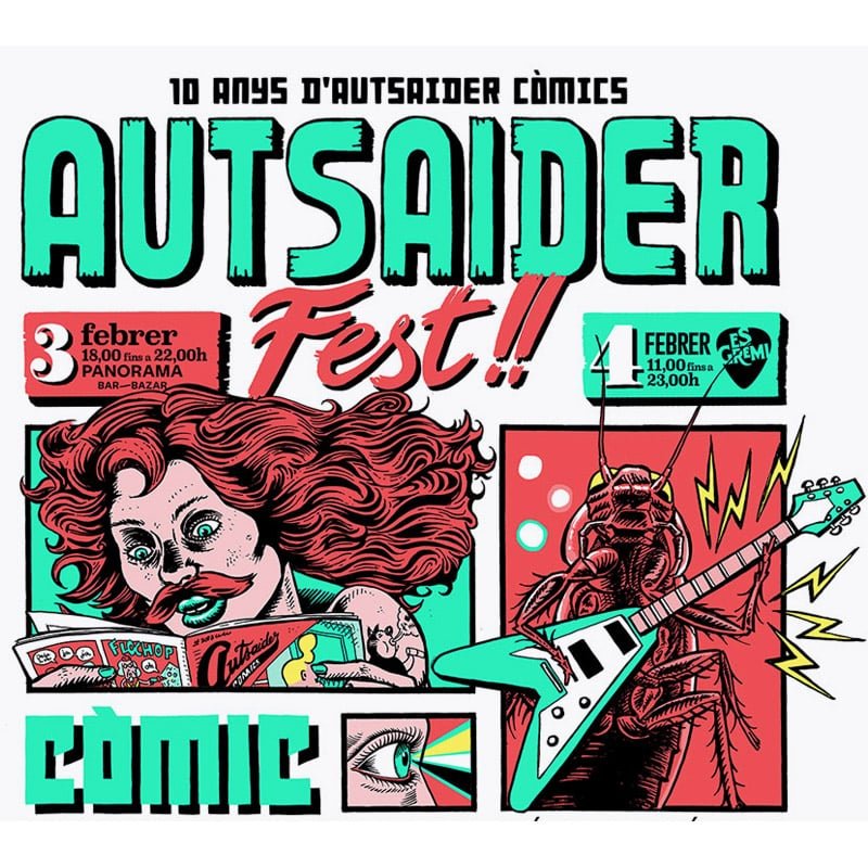 Autsaider Fest detalle serigrafia poster